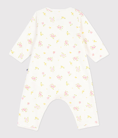 Bodyjama bébé sans pieds en coton imprimé fleuri – D1