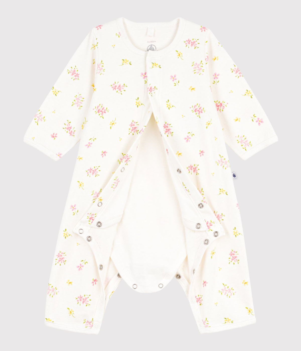Bodyjama bébé sans pieds en coton imprimé fleuri – F2