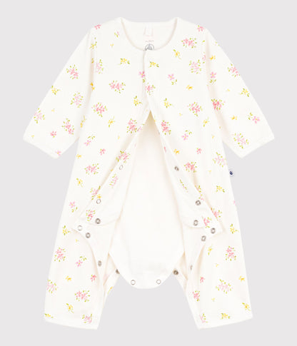 Bodyjama bébé sans pieds en coton imprimé fleuri – F2
