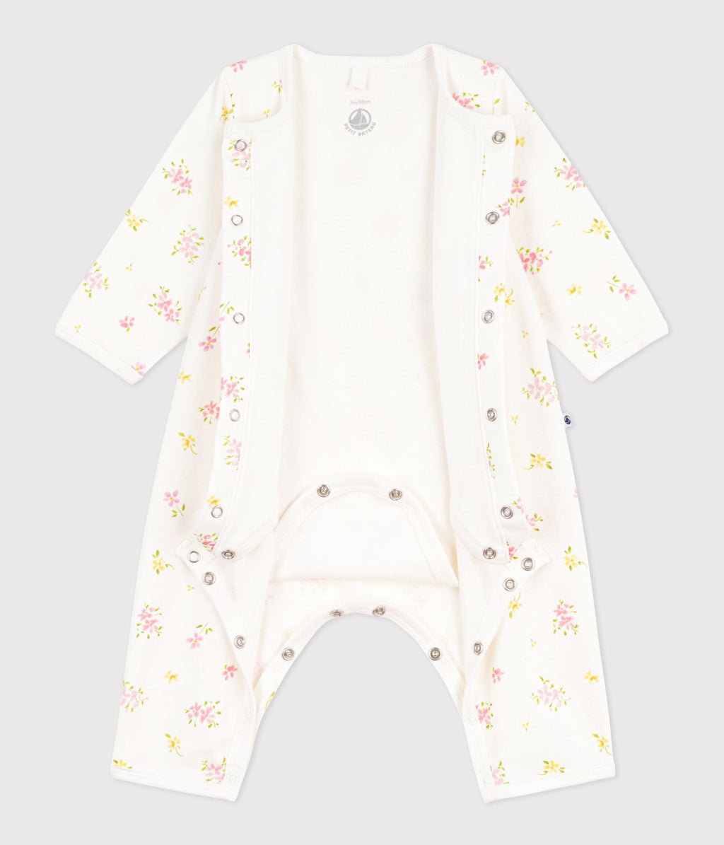 Bodyjama bébé sans pieds en coton imprimé fleuri – F3