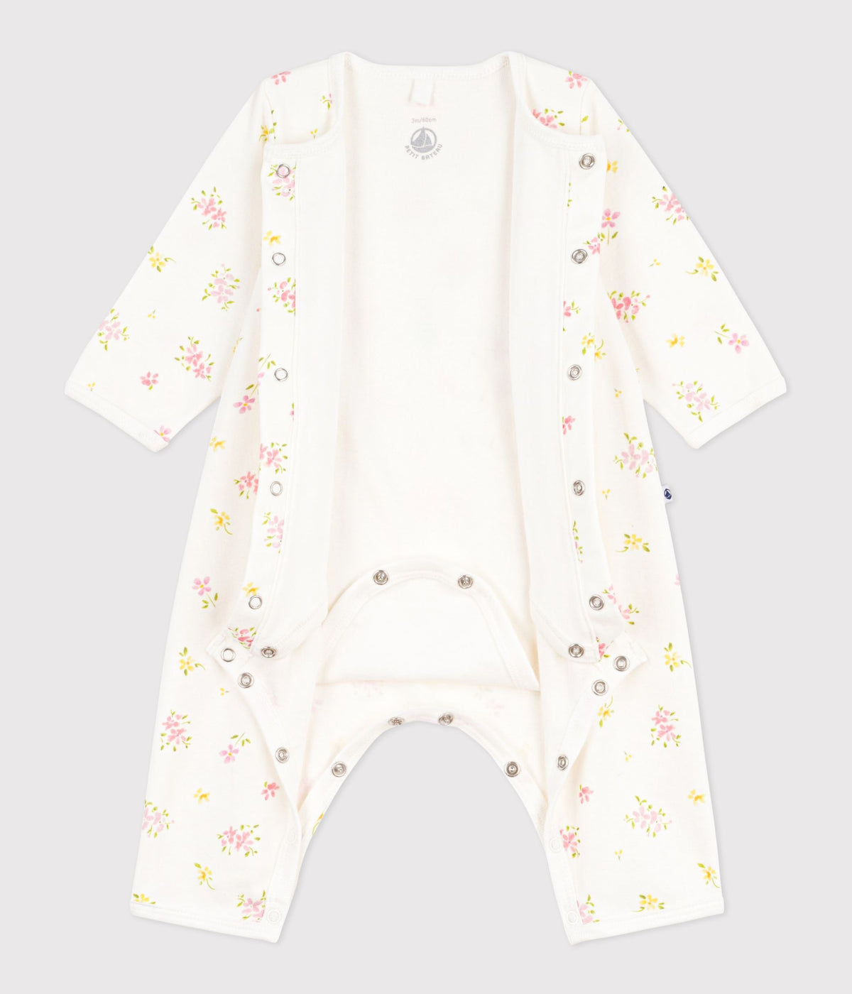 Bodyjama bébé sans pieds en coton imprimé fleuri – F3