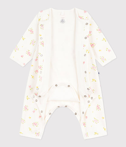 Bodyjama bébé sans pieds en coton imprimé fleuri – F3