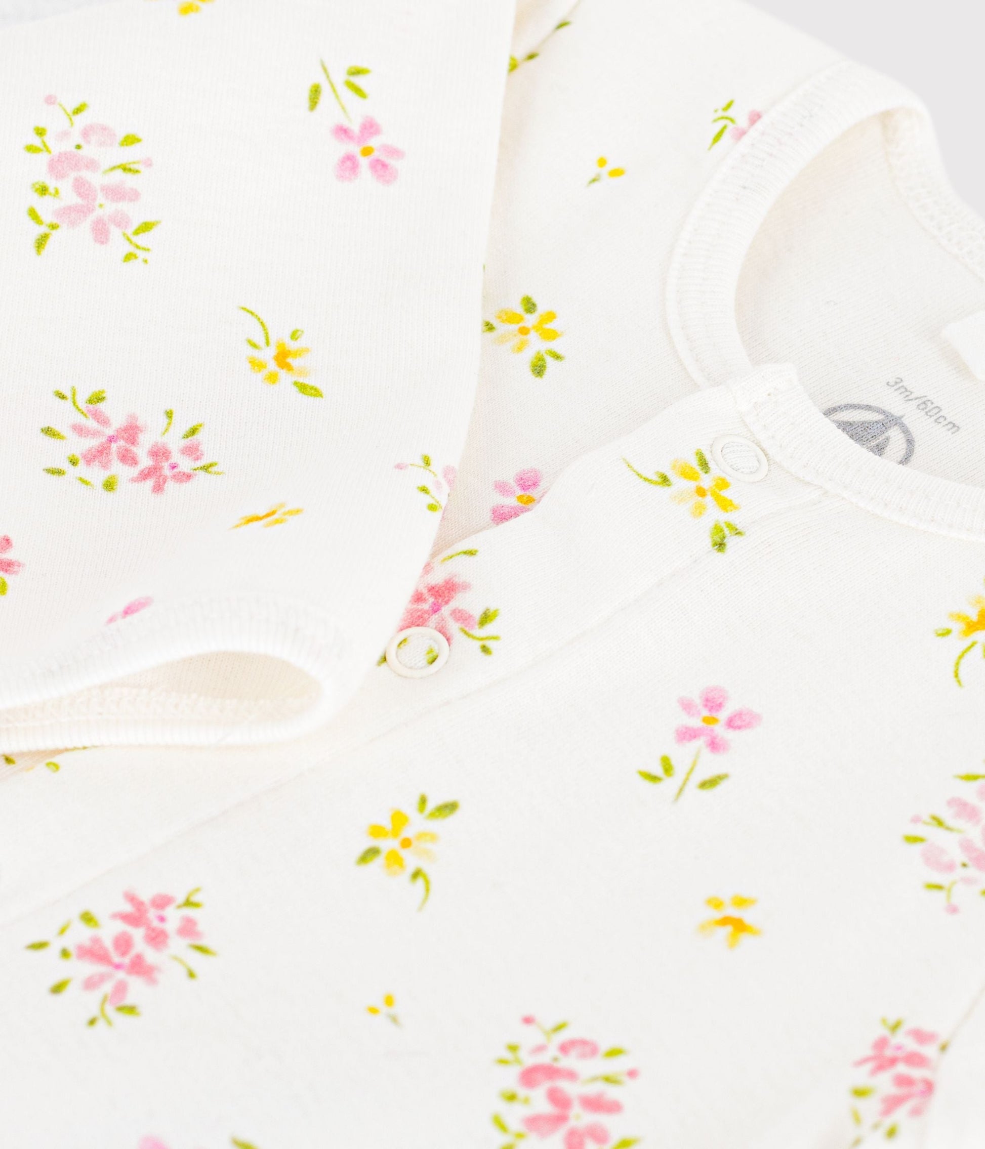 Bodyjama bébé sans pieds en coton imprimé fleuri – Z1
