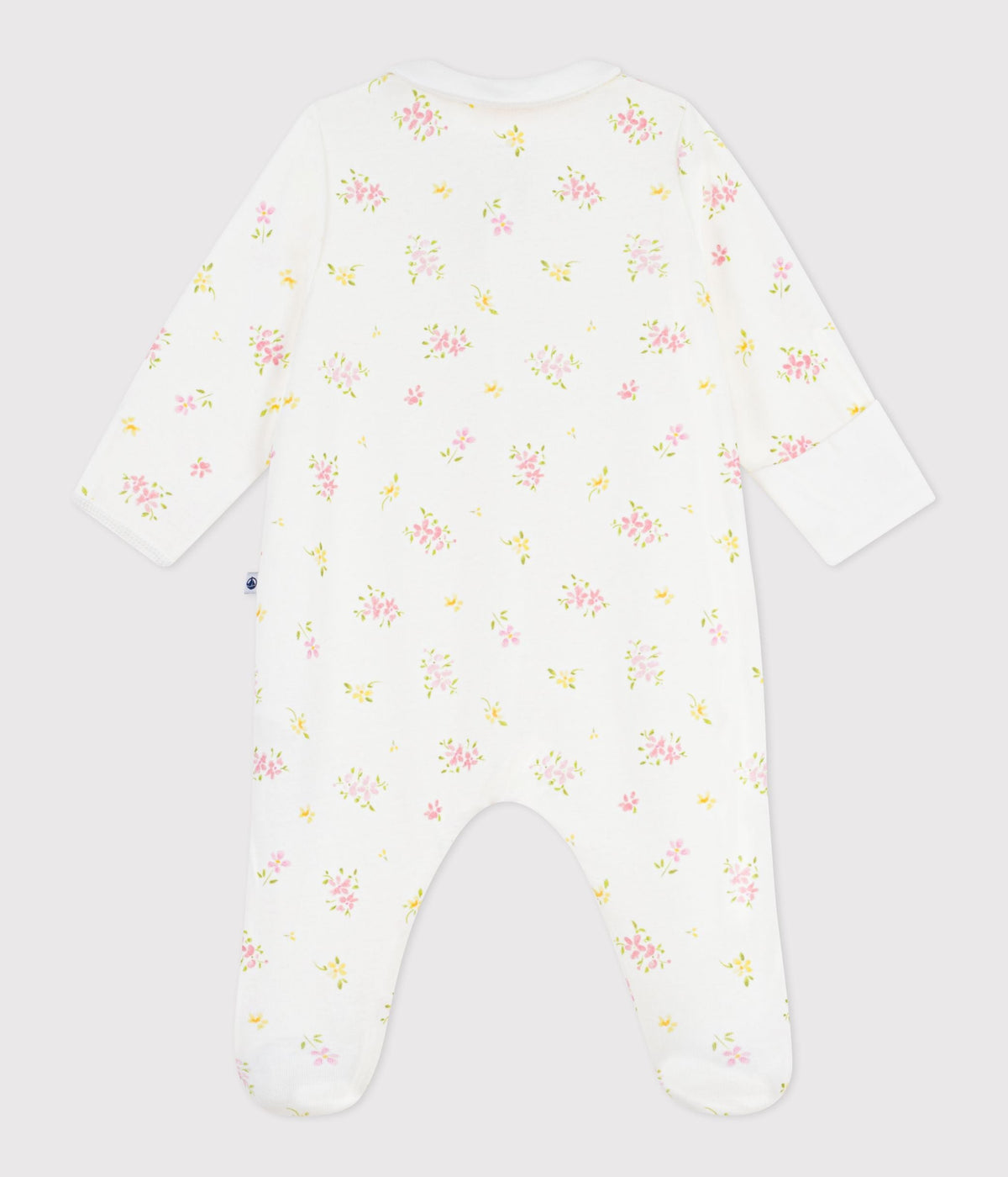 Pyjama bébé en coton à col fleuri – D1