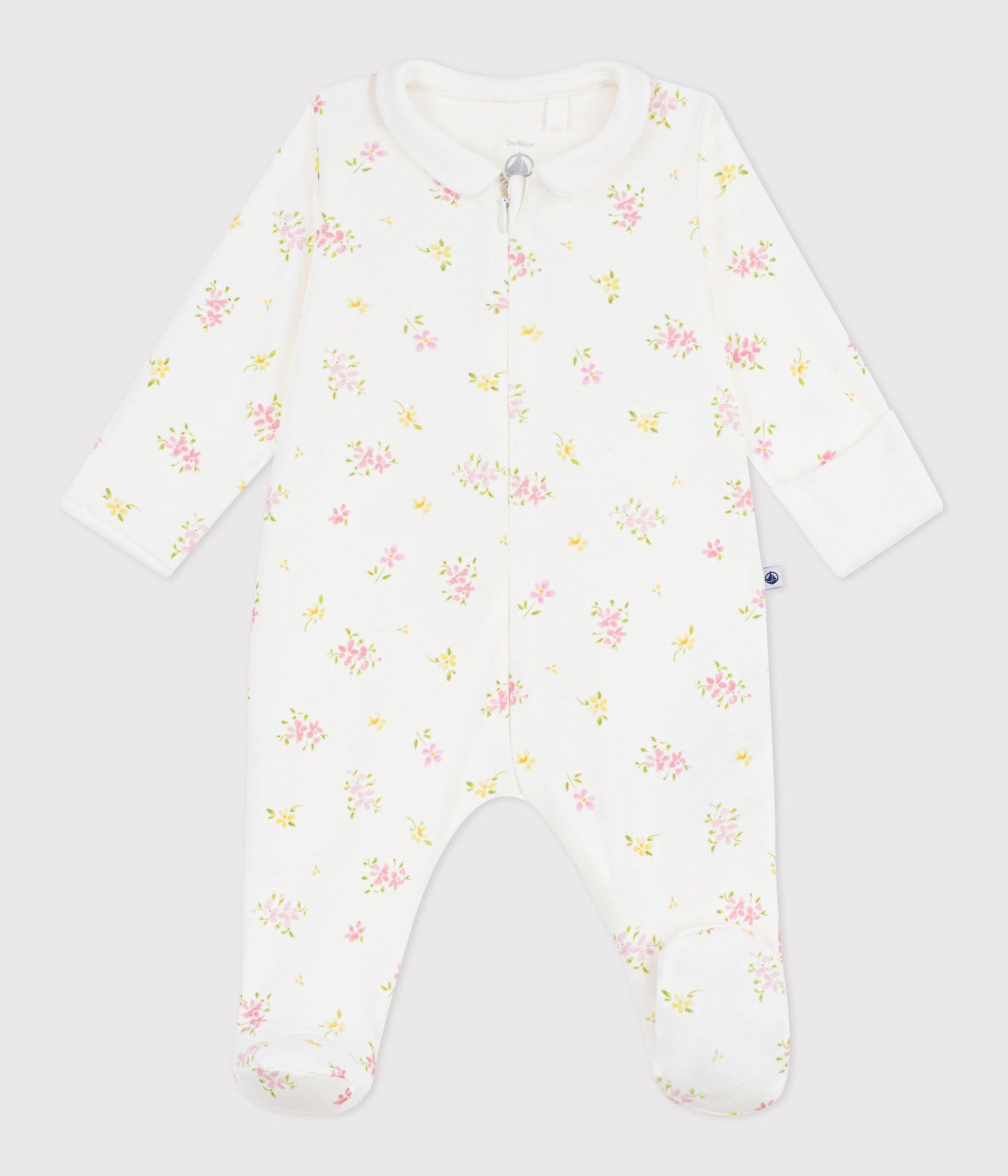 Pyjama bébé en coton à col fleuri – F1