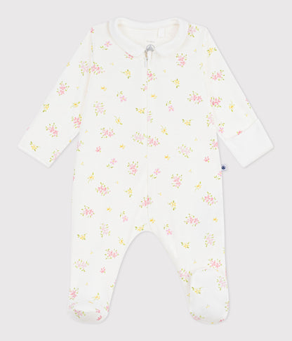 Pyjama bébé en coton à col fleuri – F1