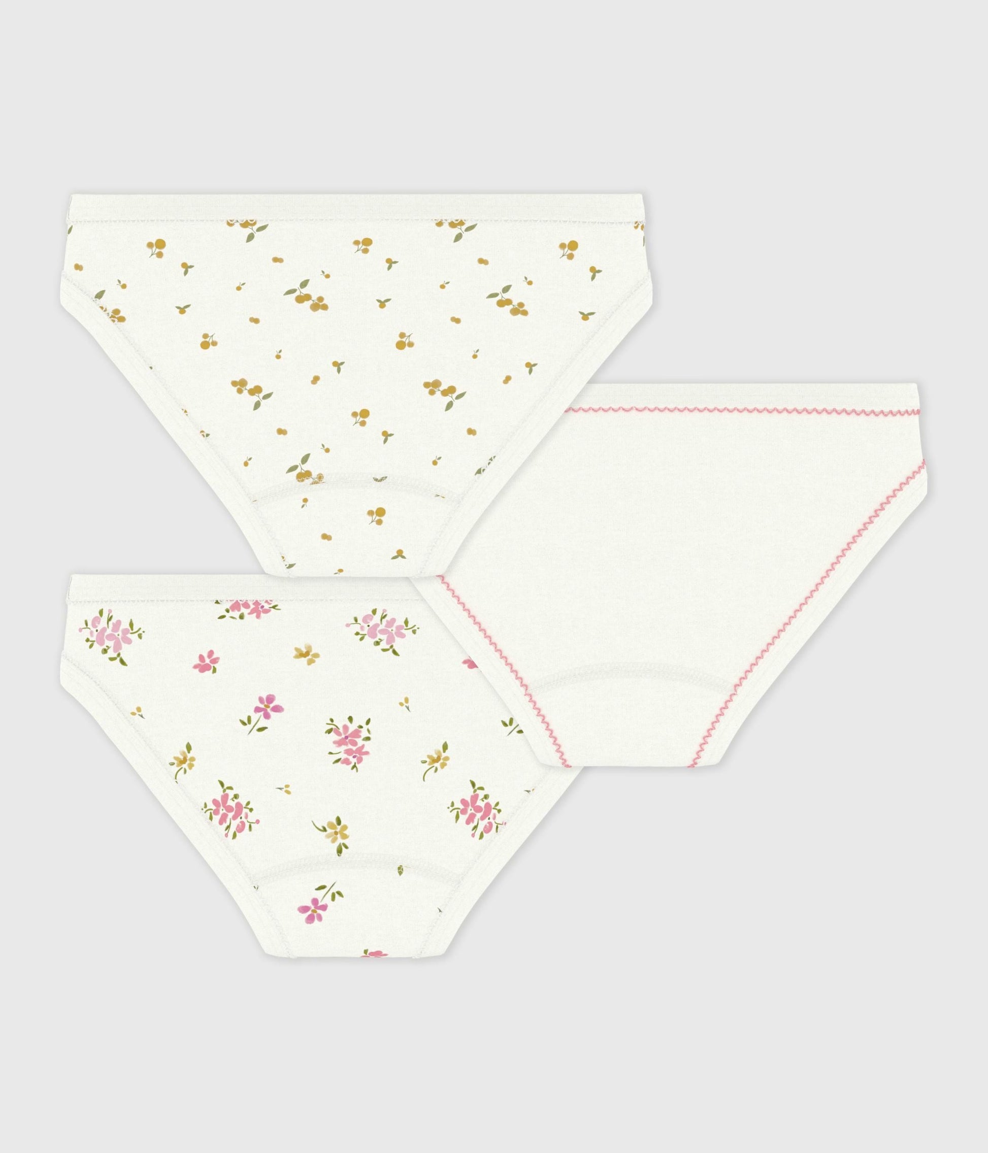Lot de culottes enfant en coton imprimé fleuri – D1