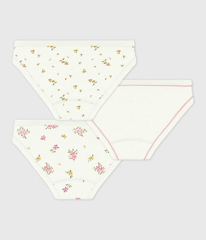 Lot de culottes enfant en coton imprimé fleuri – D1