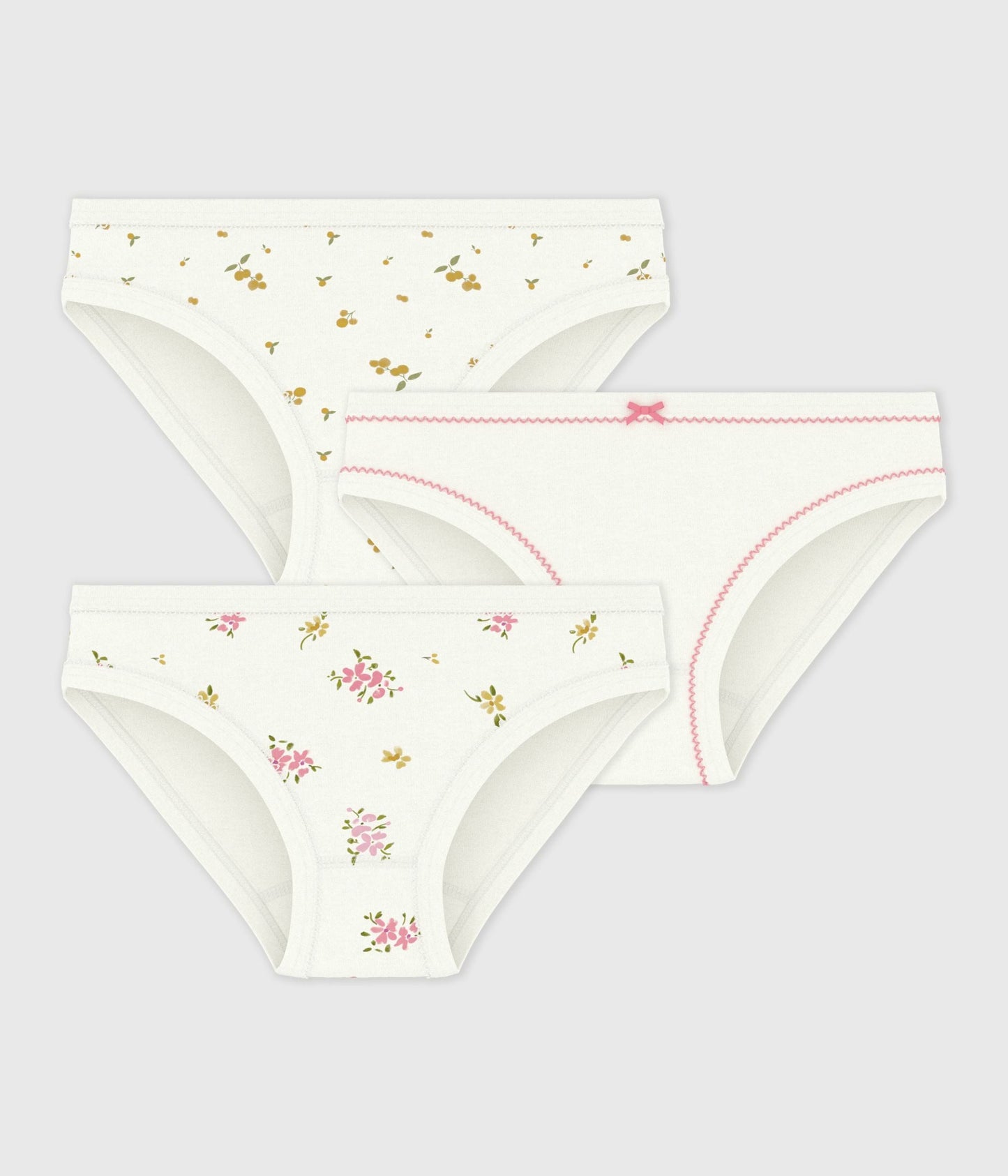 Lot de culottes enfant en coton imprimé fleuri – F1