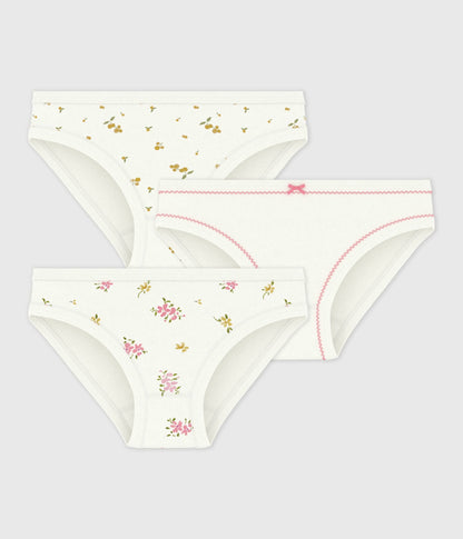 Lot de culottes enfant en coton imprimé fleuri – F1