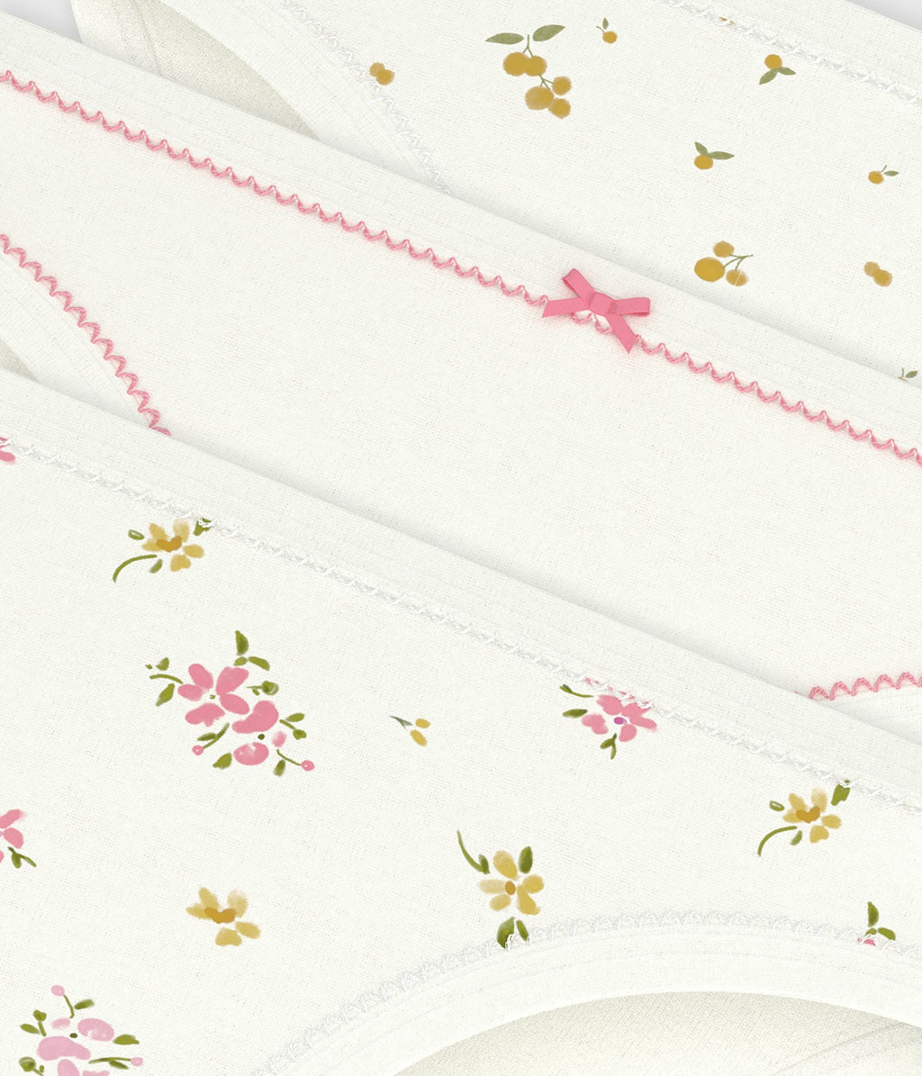 Lot de culottes enfant en coton imprimé fleuri – Z1