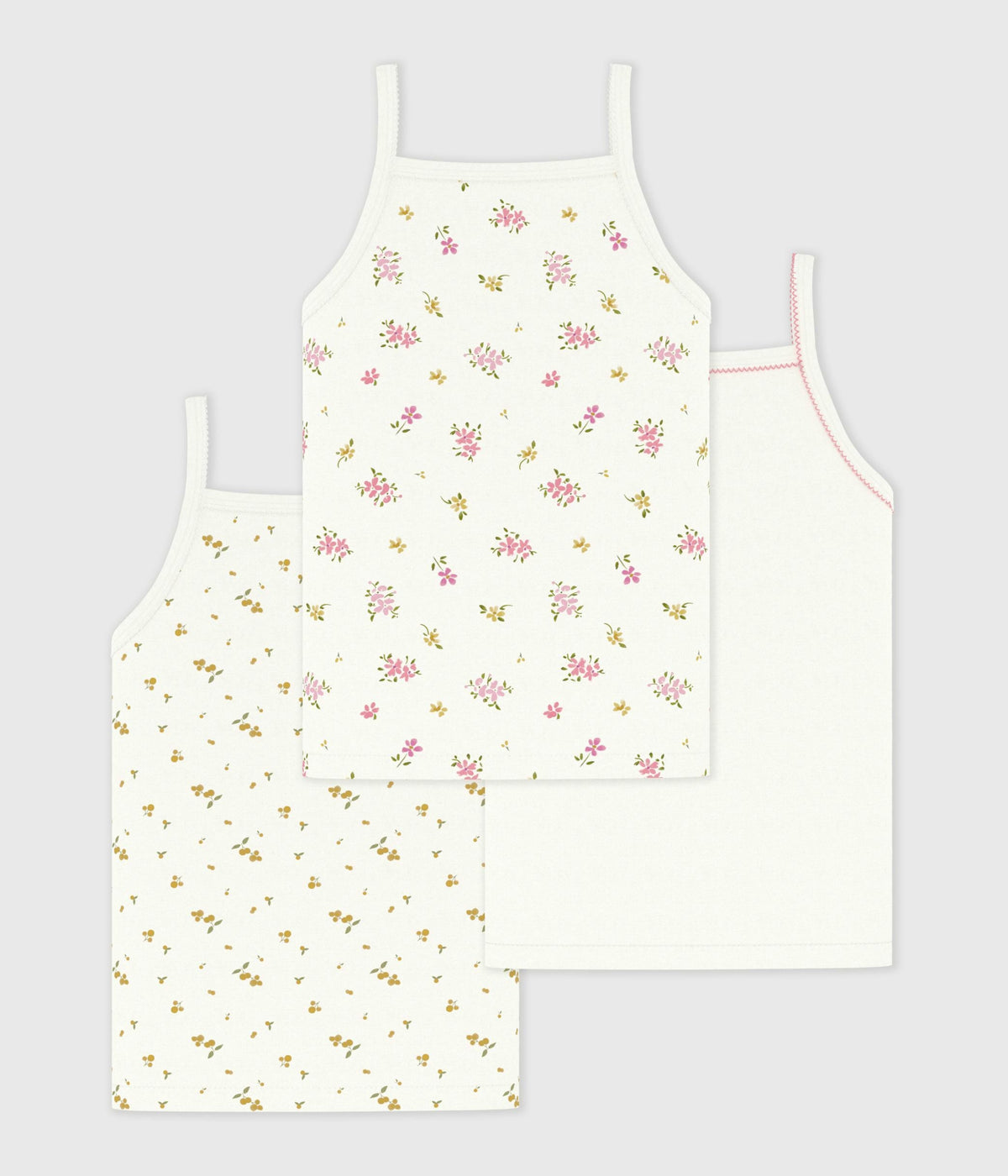 Lot de débardeurs enfant en coton imprimé fleuri – D1