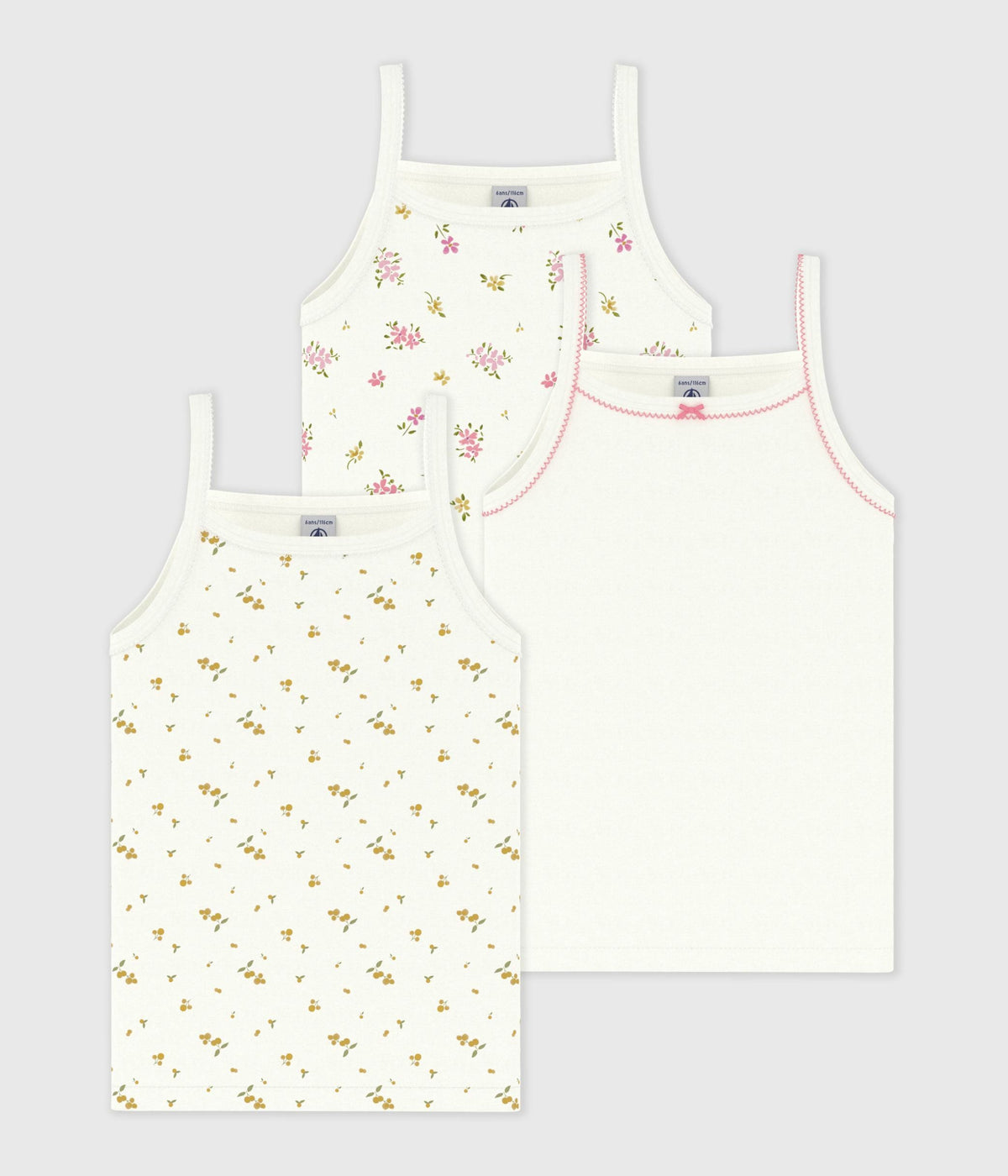 Lot de débardeurs enfant en coton imprimé fleuri – F1