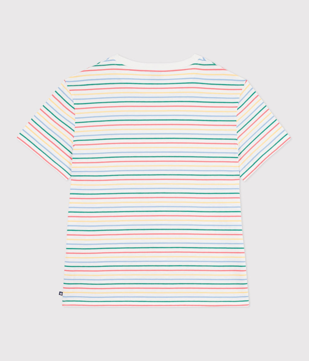 Tee-shirt femme en coton manches courtes à rayures – D1