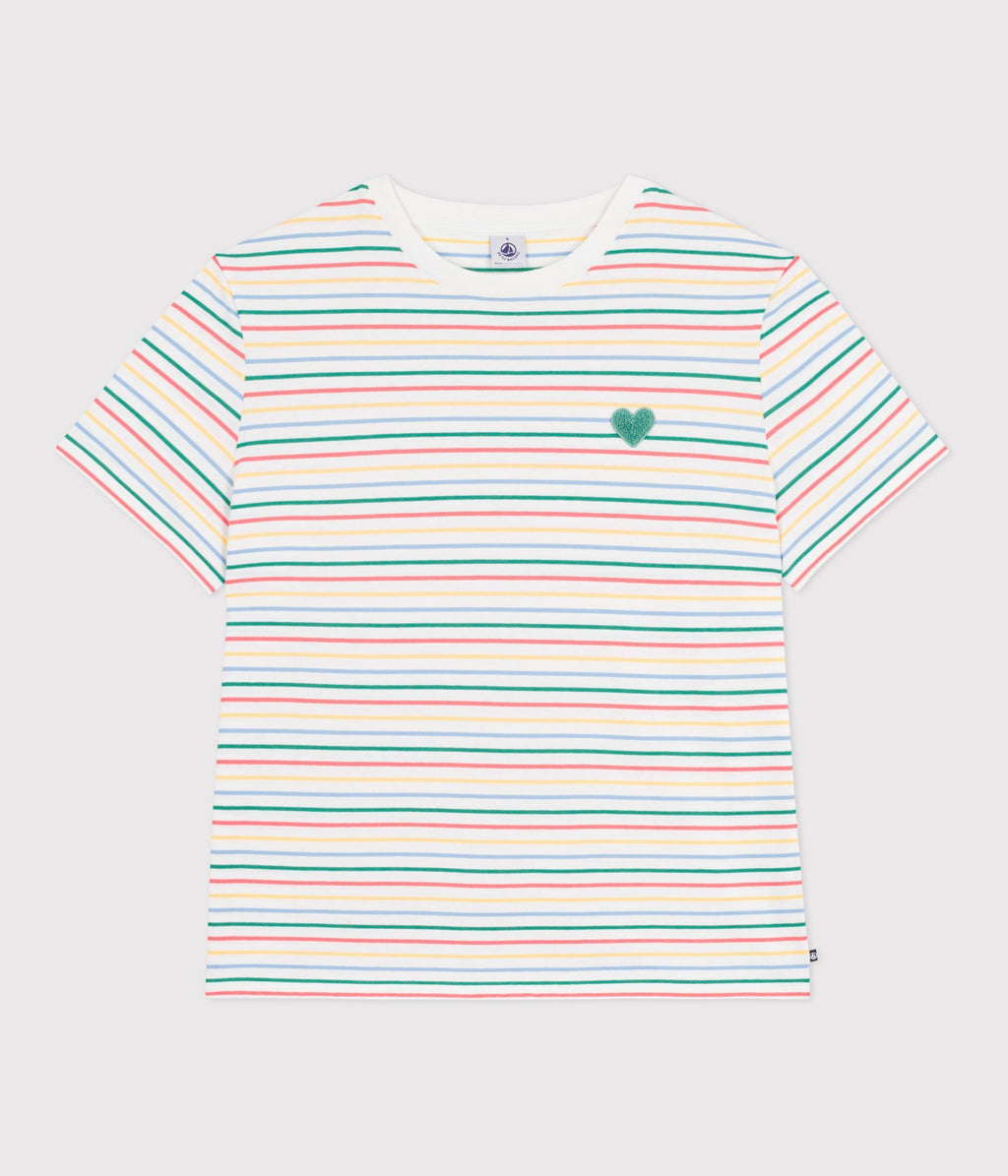 Tee-shirt femme en coton manches courtes à rayures – F1