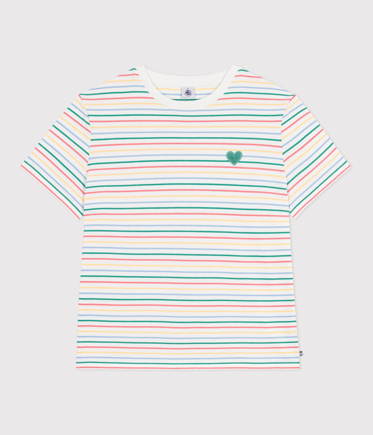 Tee-shirt femme en coton manches courtes à rayures – F1