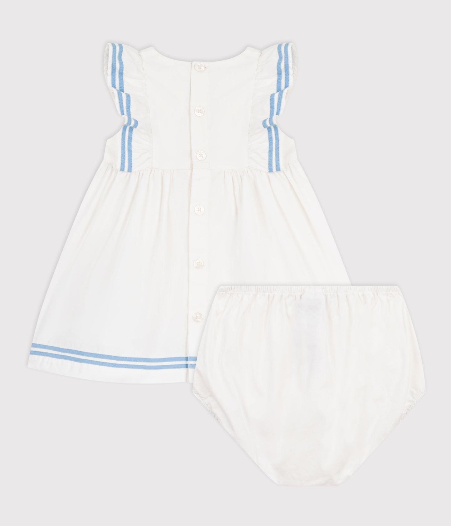 Robe bébé en coton sans manches unie et son bloomer – D1