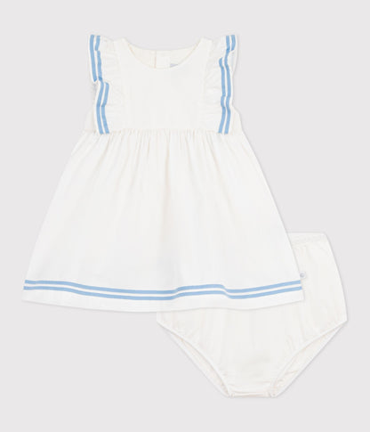 Robe bébé en coton sans manches unie et son bloomer – F1