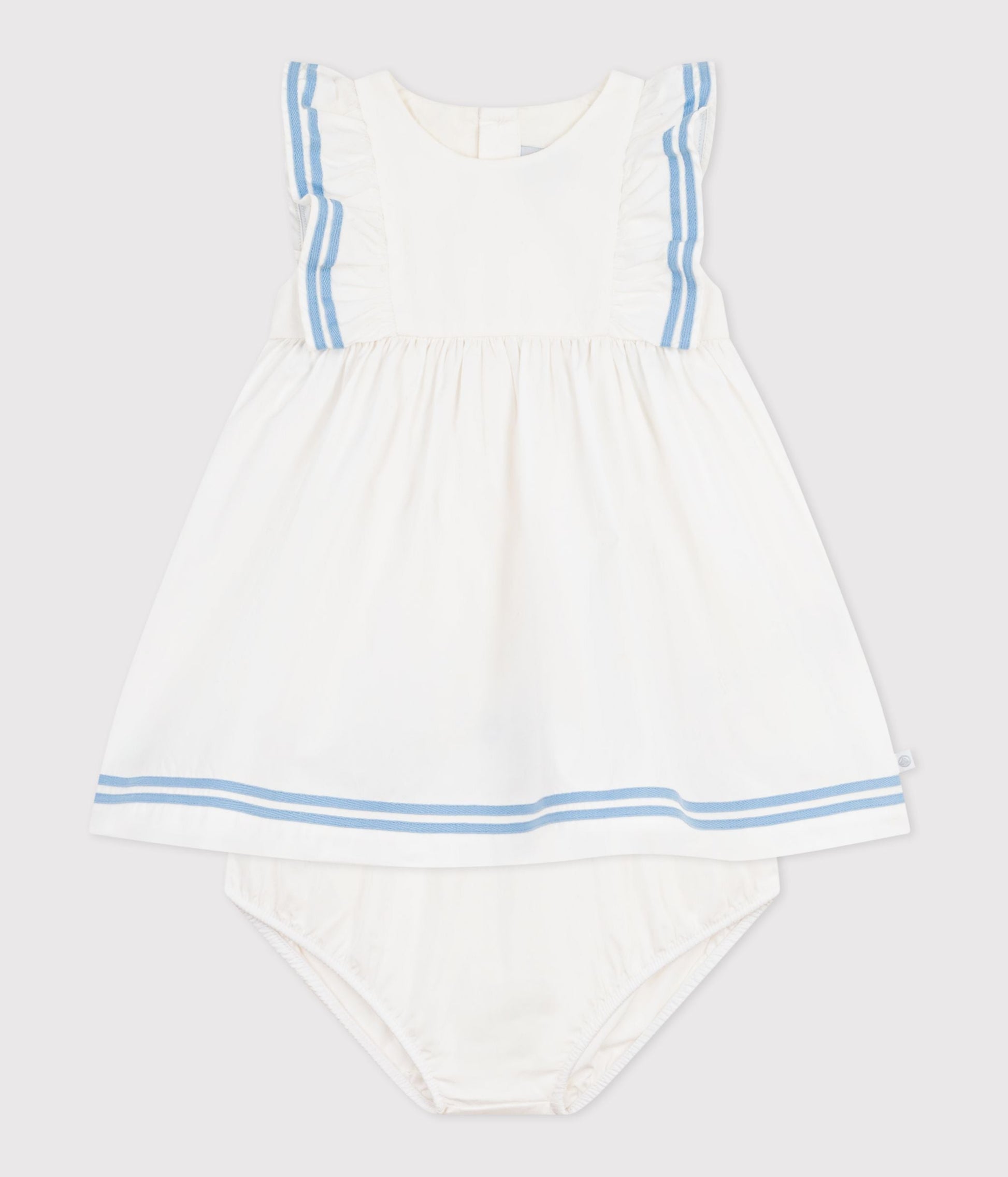 Robe bébé en coton sans manches unie et son bloomer – F2
