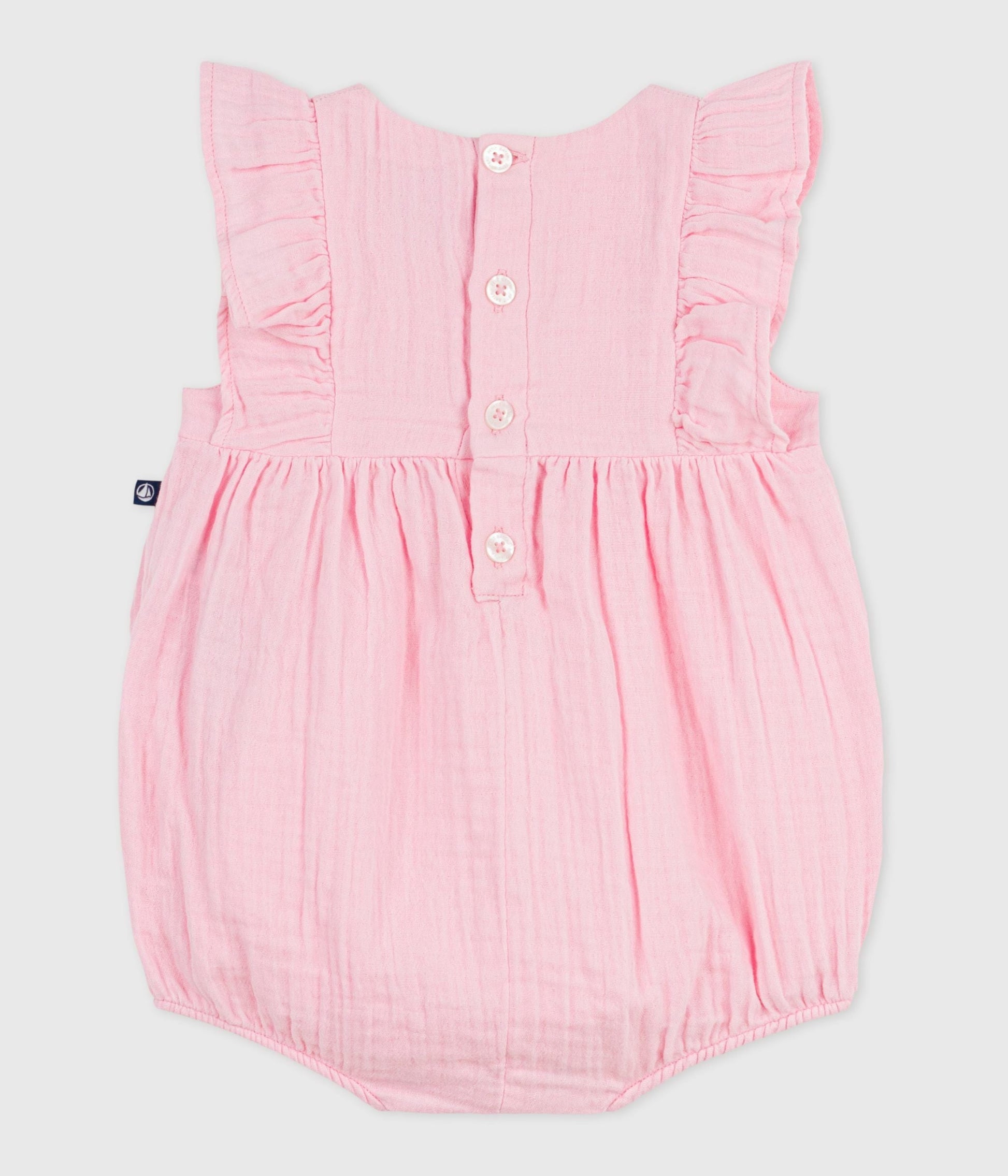 Barboteuse bébé en coton sans manches unie – D1