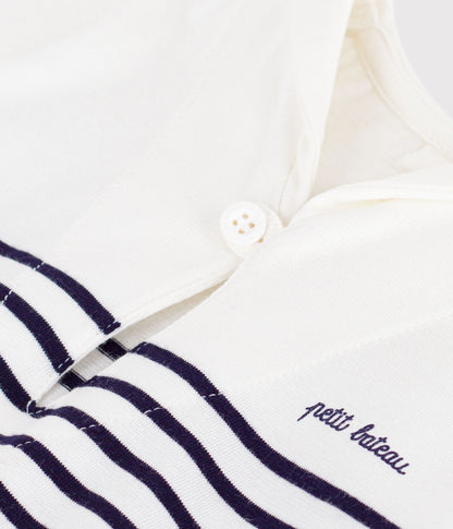 Combinaison courte bébé en coton rayée et col vareuse – Z1