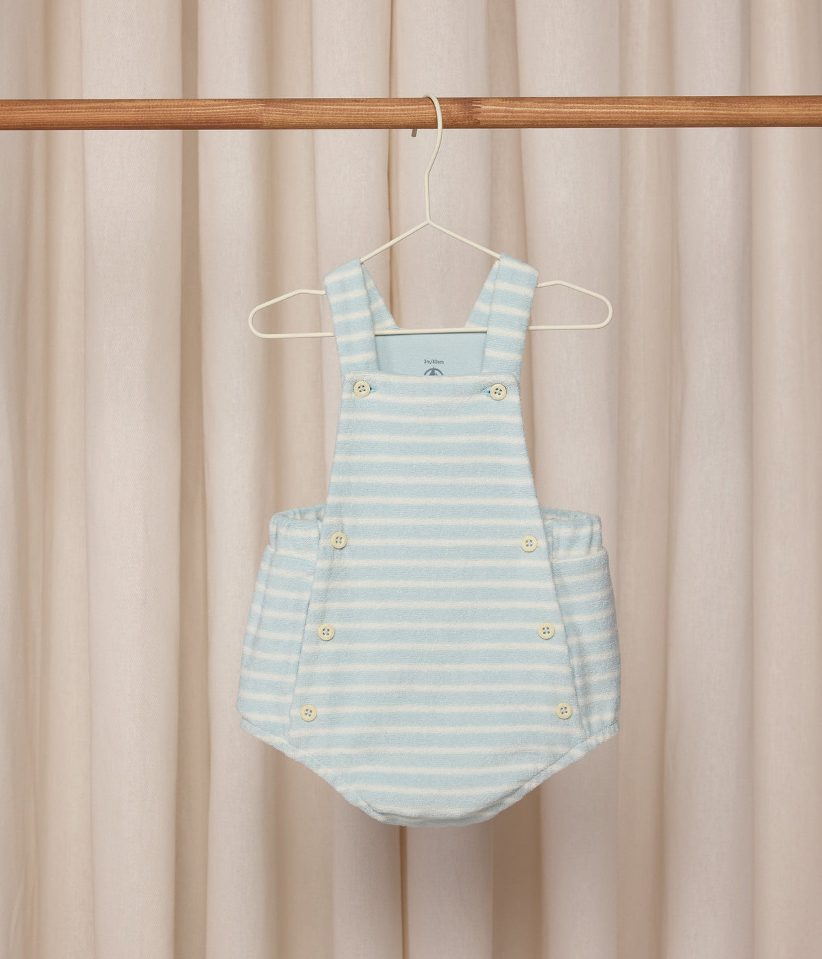 Barboteuse bébé en coton éponge rayée – J1