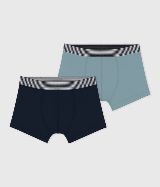 Lot de boxers enfant en coton et élasthanne uni – F1