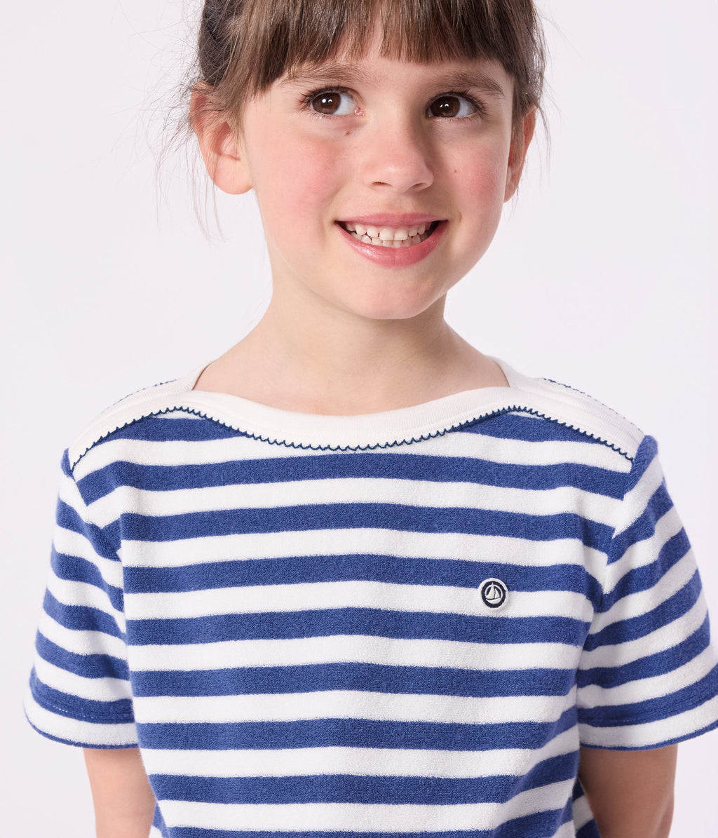 Tee-shirt enfant manches courtes en coton à rayures – J1