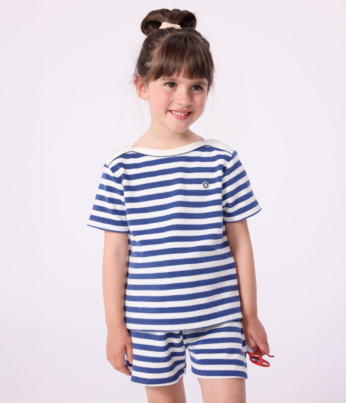 Tee-shirt enfant manches courtes en coton à rayures – J2