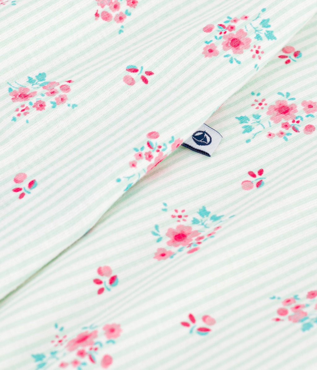 Combinaison courte bébé en coton fleuri – Z1