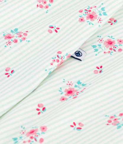 Combinaison courte bébé en coton fleuri – Z1