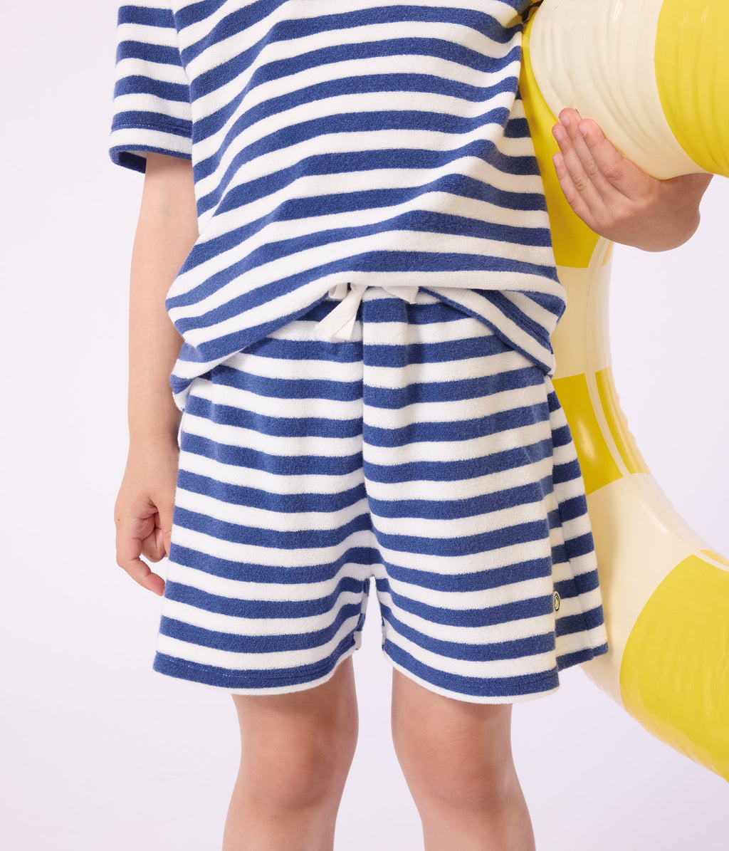Short enfant en coton à rayures – J1