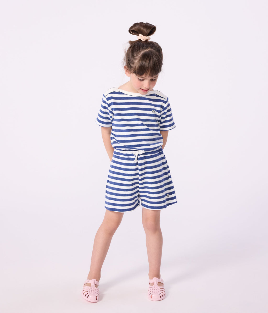Short enfant en coton à rayures – J2
