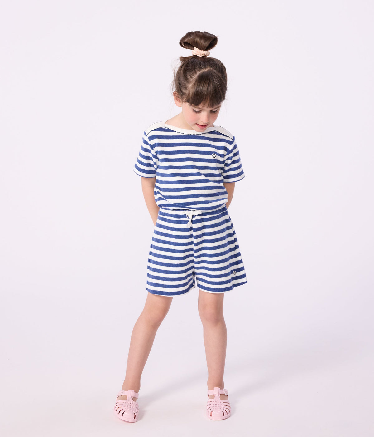 Short enfant en coton à rayures – J2