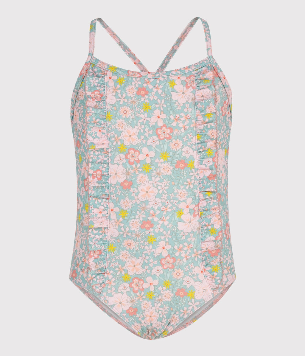 Maillot de bain une pièce enfant fleuri – F1