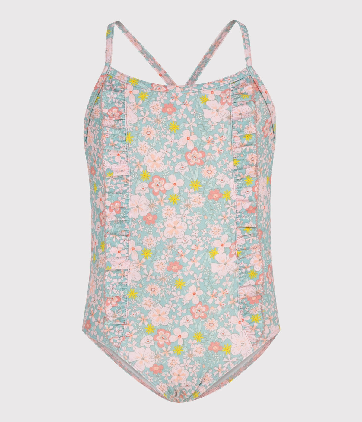 Maillot de bain une pièce enfant fleuri – F1