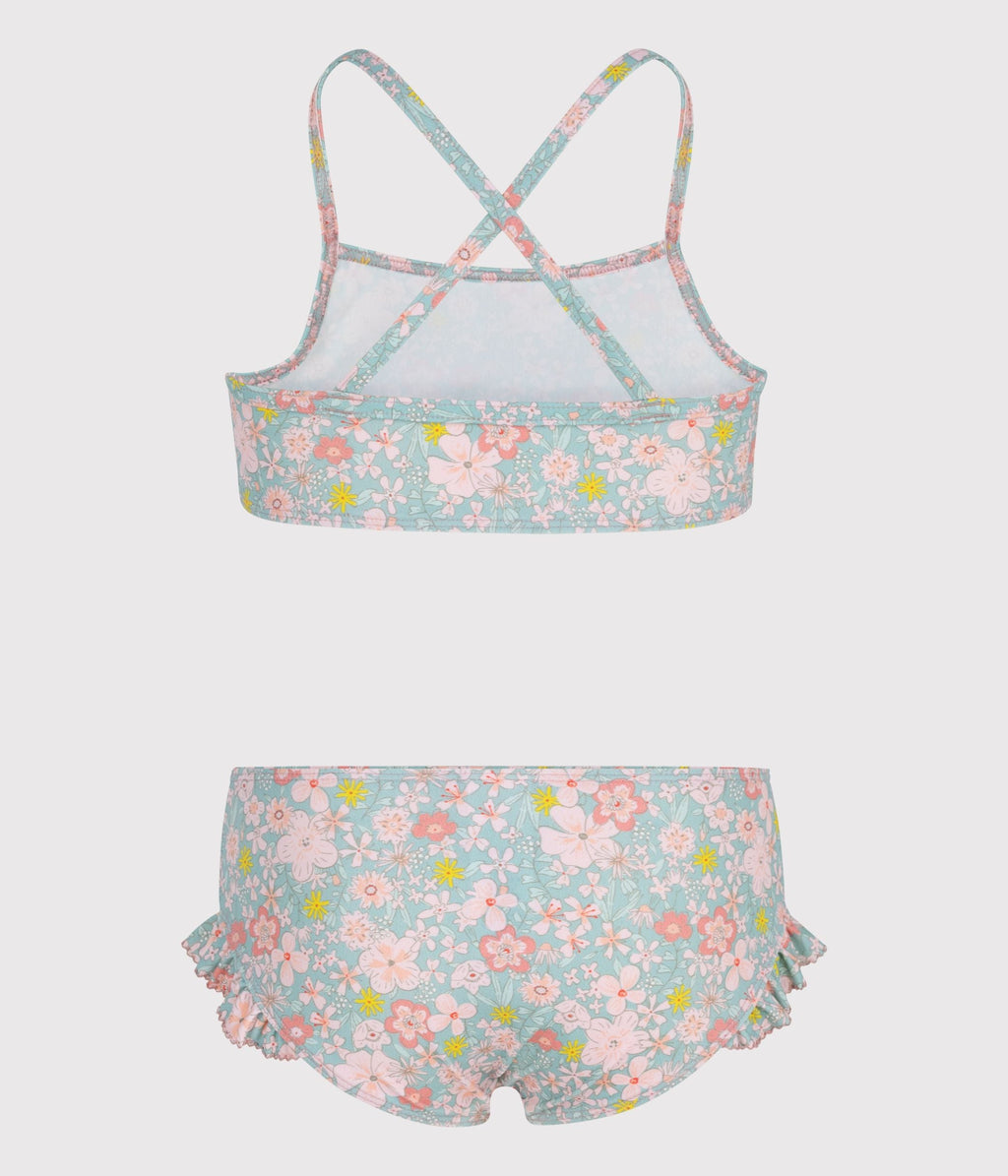 Maillot de bain deux pièces enfant fleuri – D1