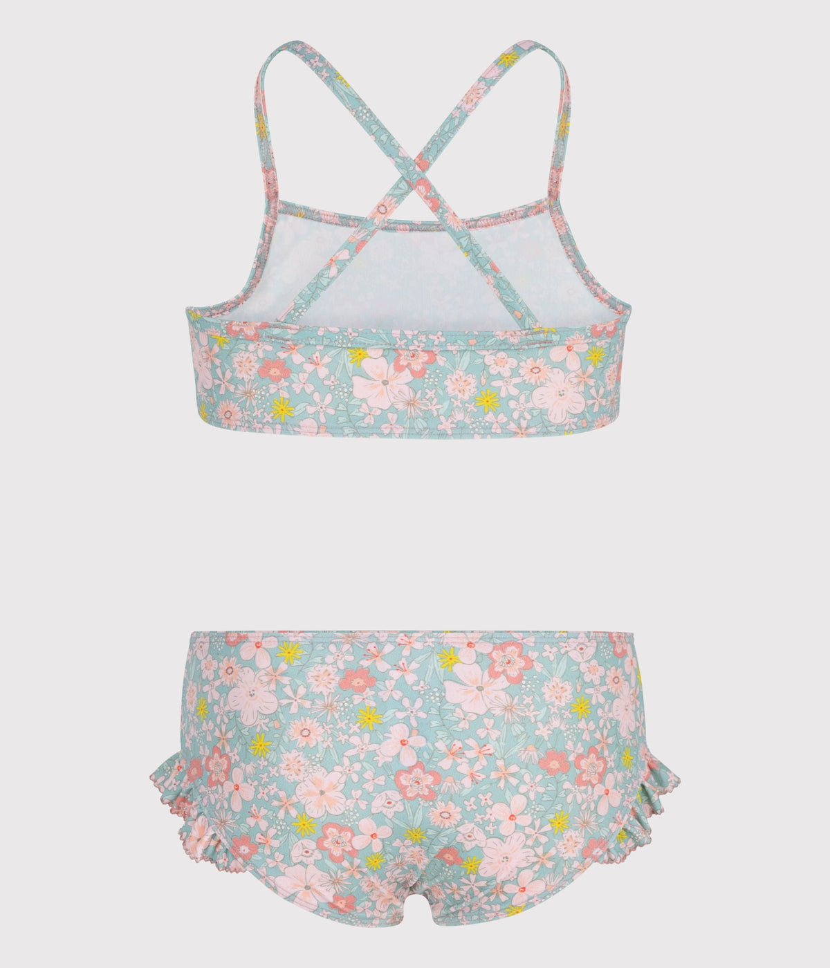 Maillot de bain deux pièces enfant fleuri – D1