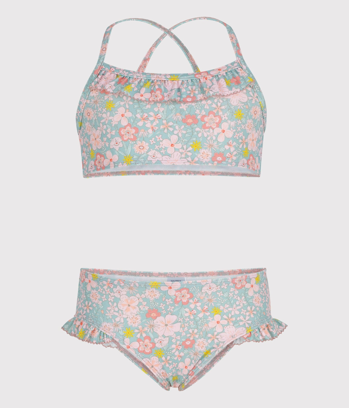 Maillot de bain deux pièces enfant fleuri – F1