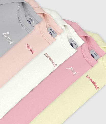 Lot de bodies manches courtes en coton uni bébé – Z1