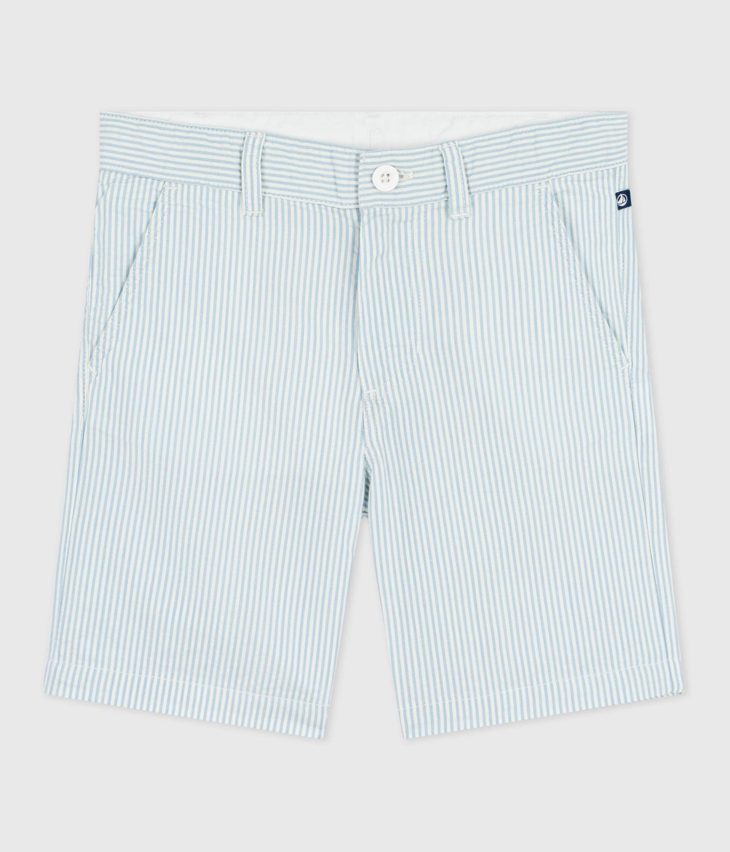 Bermuda short enfant en coton à rayures – F1