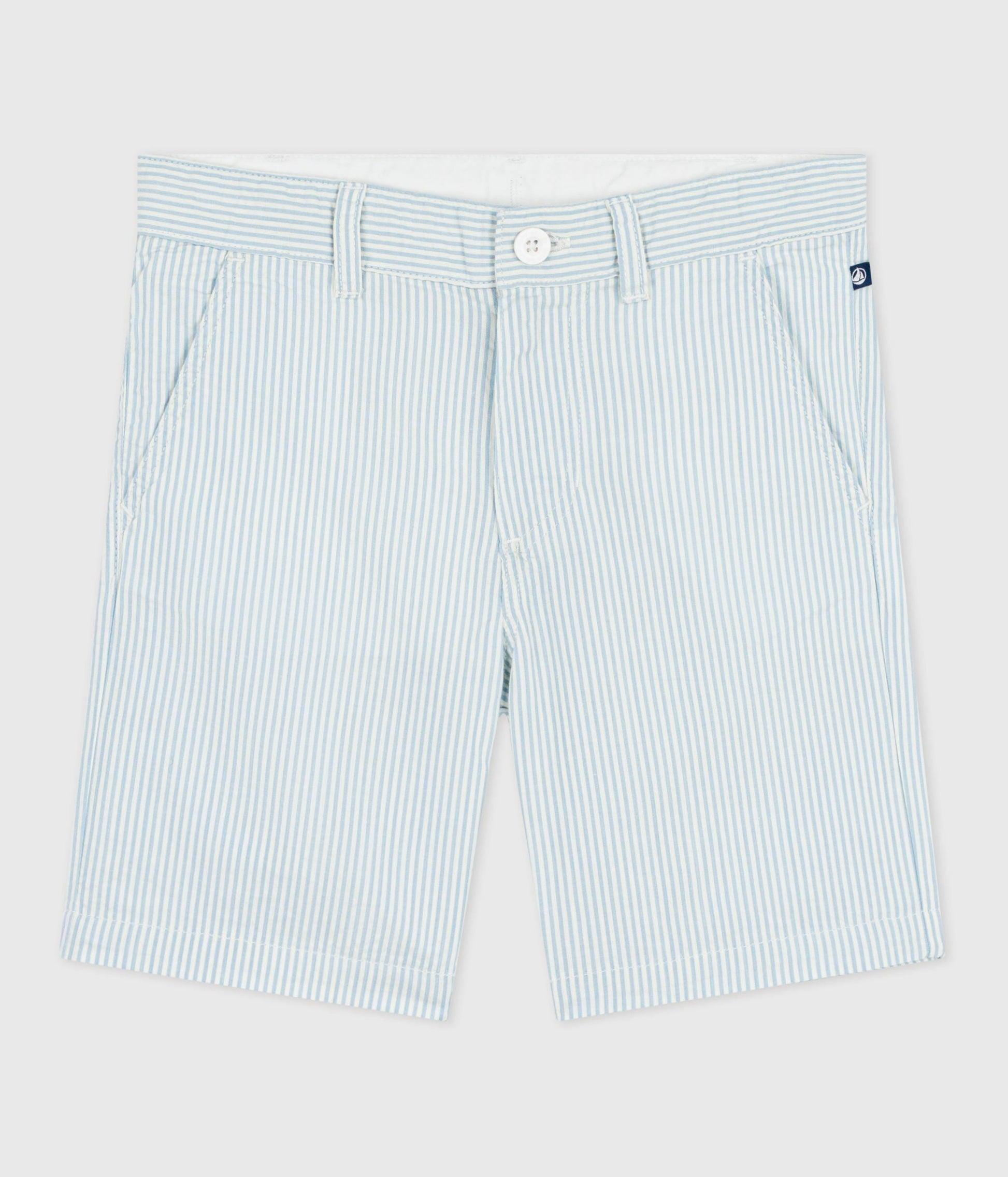 Bermuda short enfant en coton à rayures – F1