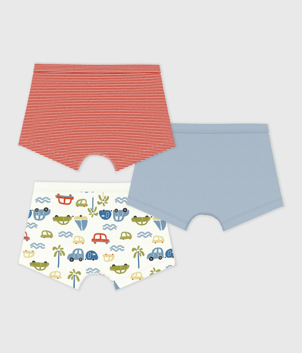Lot de boxers enfant en coton à ceinture colletée imprimé – D1