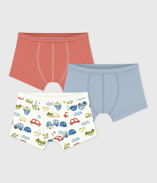 Lot de boxers enfant en coton à ceinture colletée imprimé – F1