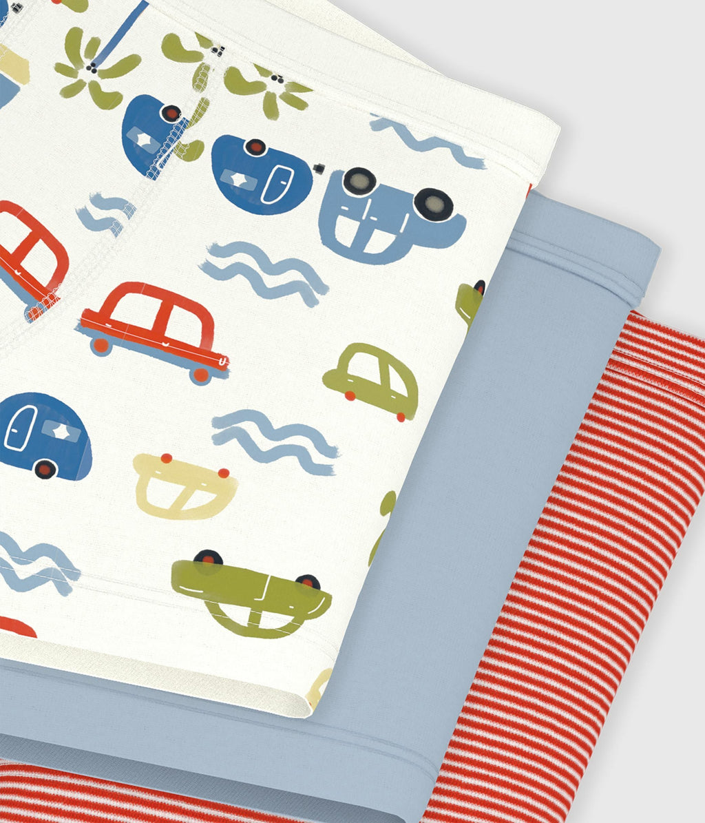 Lot de boxers enfant en coton à ceinture colletée imprimé – Z1