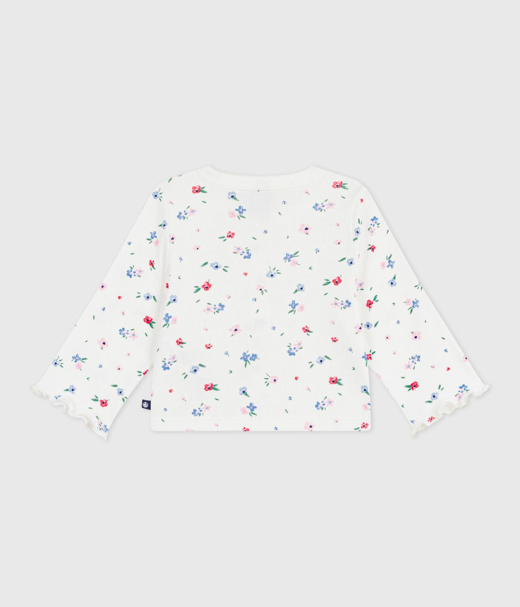 Cardigan bébé en coton imprimé fleurs – D1