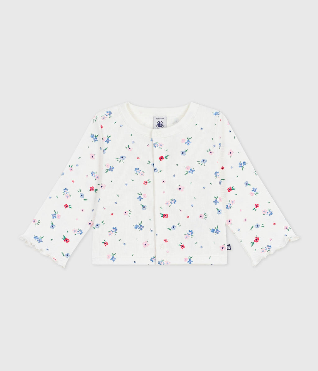 Cardigan bébé en coton imprimé fleurs – F1