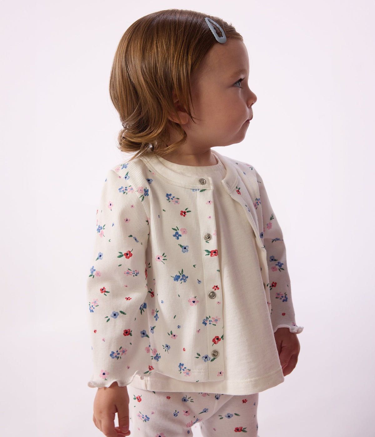 Cardigan bébé en coton imprimé fleurs – J1
