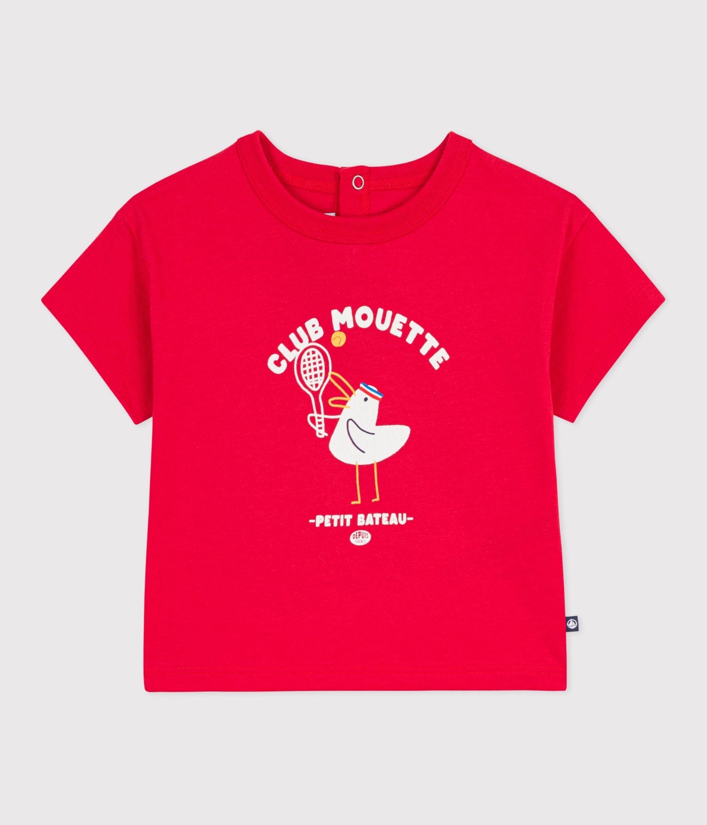 Tee-shirt bébé en coton à manches courtes, motif mouette – F1
