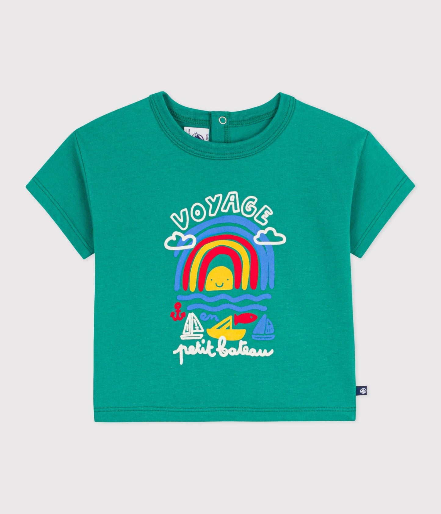 Tee-shirt bébé en coton à manches courtes, motif mouette – F1